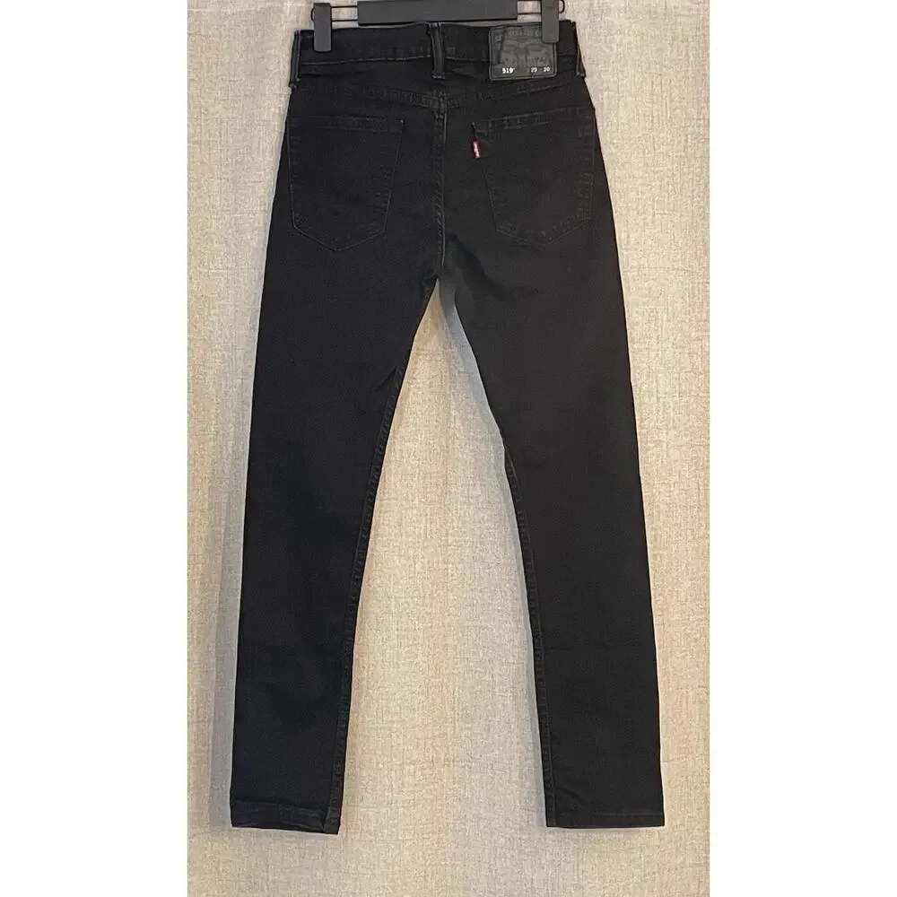 Men’s Levi’s 519 Black Dark Wash Classic Straight Leg Jeans 29x30